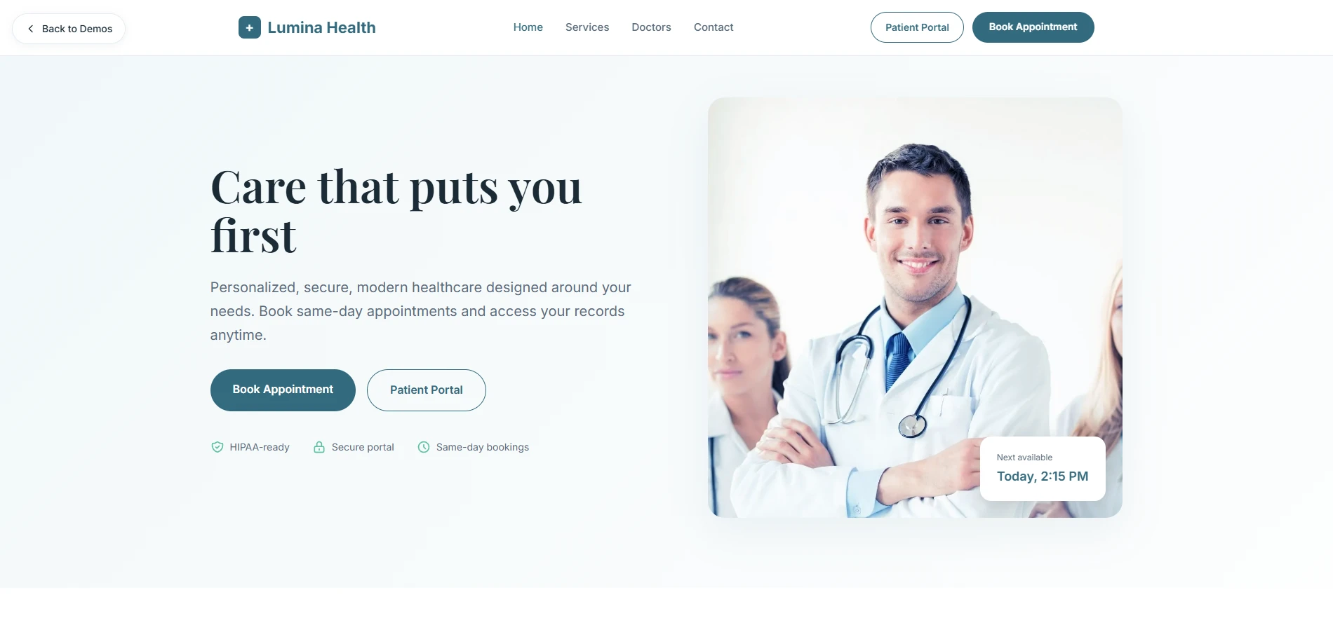 Clinic Premium demo thumbnail